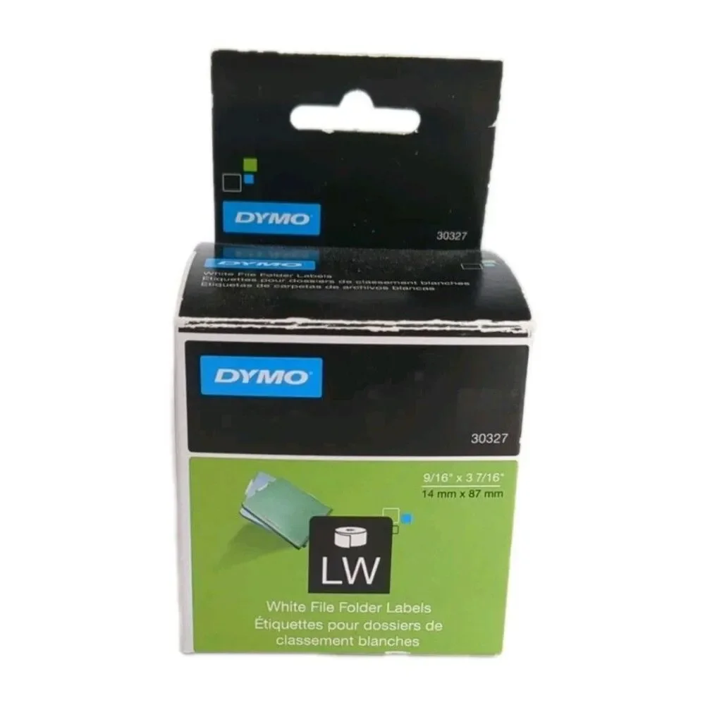 DYMO 30327 LabelWriter 1-UP File Folder Labels 9/16 x 3 7/16 White 130/Roll x 2